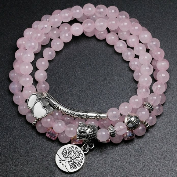 The Loving Healer Rose Quartz Mala - Picture 1 of 4